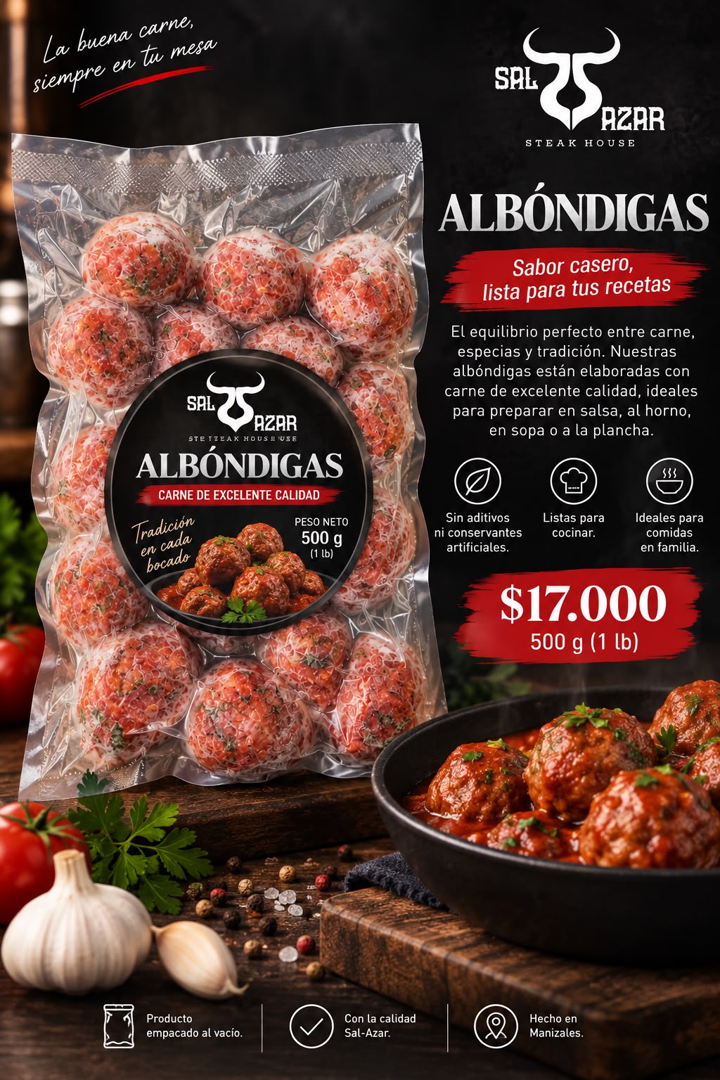 Presentación promocional de Albóndigas SAL-AZAR